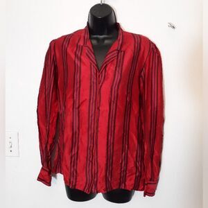 Levante silk striped button down blouse
